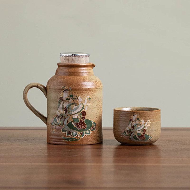 敦煌復古陶瓷泡茶壺一壺一杯便攜養身燜茶壺