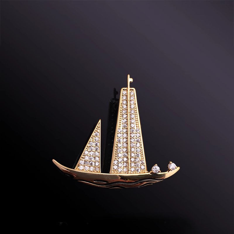 一周七天天天不重樣款 西裝胸口襯衫領口高級簡約英倫帆船個性別針