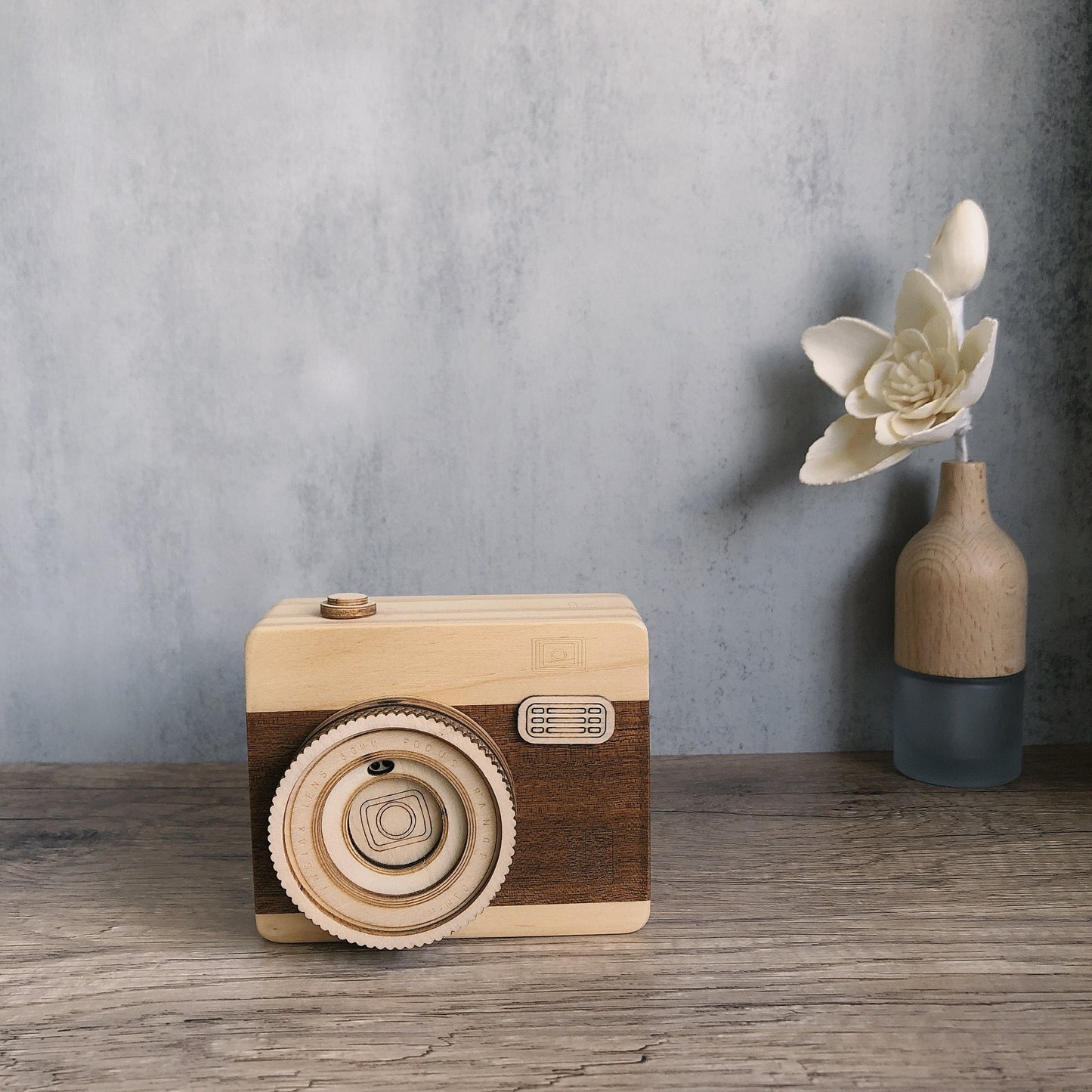 木質復古相機筆筒音樂盒手工木制擺件音樂盒紀念禮品