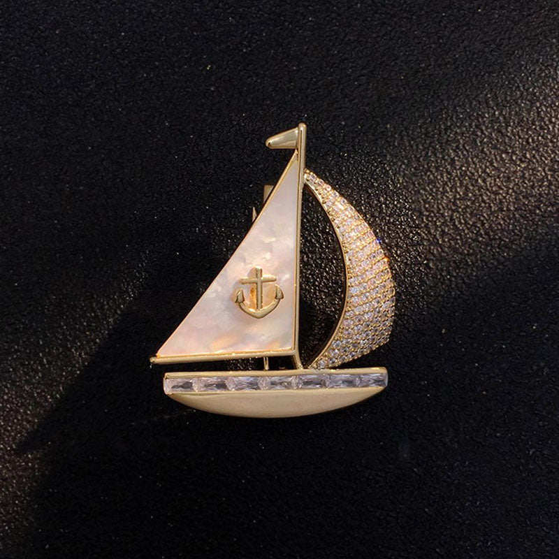 一周七天天天不重樣款 西裝胸口襯衫領口高級簡約英倫帆船個性別針