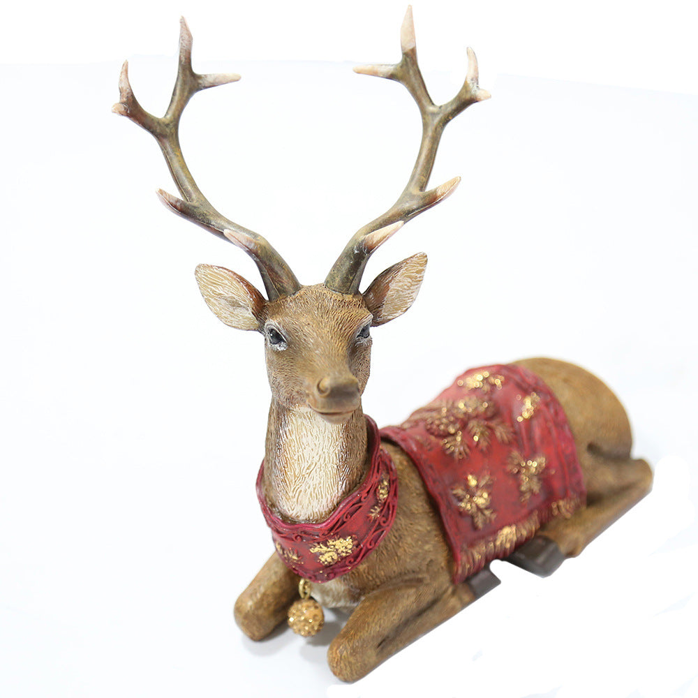 歐式裝飾 麋鹿卧室装饰 新家房间布置 家居客廳書房樹脂桌面裝飾擺件