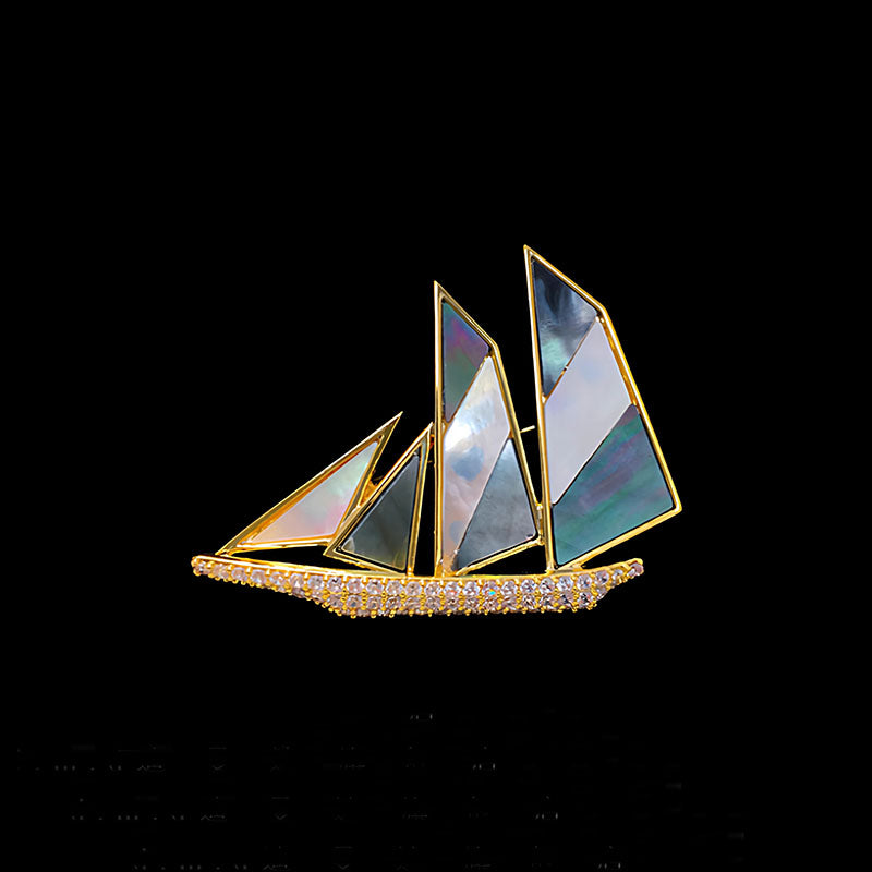 一周七天天天不重樣款 西裝胸口襯衫領口高級簡約英倫帆船個性別針