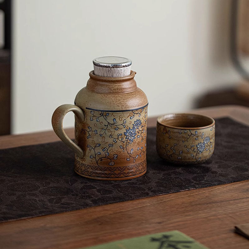 敦煌復古陶瓷泡茶壺一壺一杯便攜養身燜茶壺