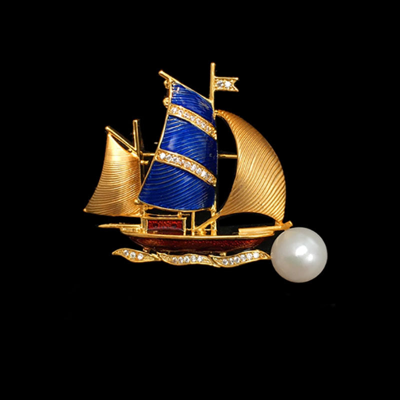 一周七天天天不重樣款 西裝胸口襯衫領口高級簡約英倫帆船個性別針