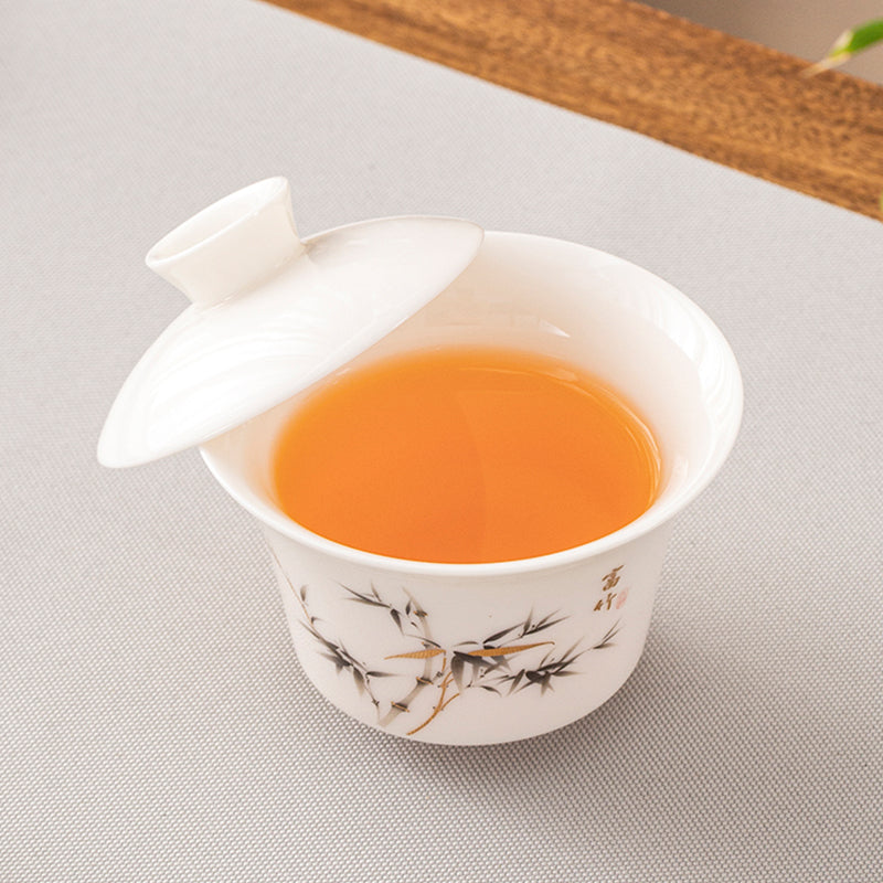 羊脂玉瓷旅行茶杯組｜蓋碗+公道杯+杯子