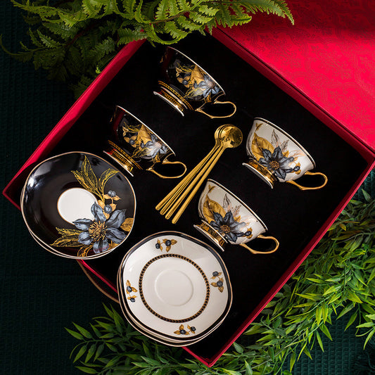 高顏值歐式陶瓷咖啡杯碟套裝家用下午茶禮盒裝禮物