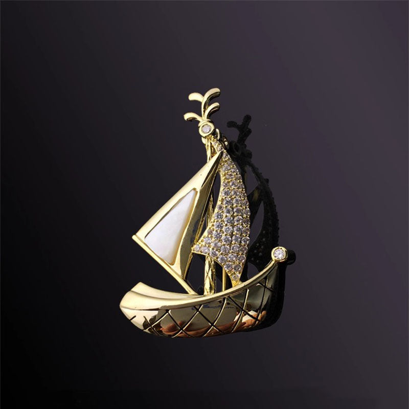 一周七天天天不重樣款 西裝胸口襯衫領口高級簡約英倫帆船個性別針