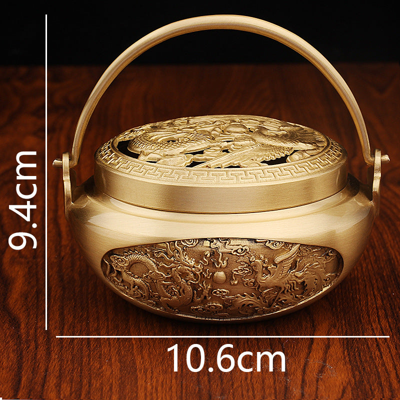 龍鳳呈祥百年好合黃銅暖手爐火銃香熏爐婚嫁國風手爐