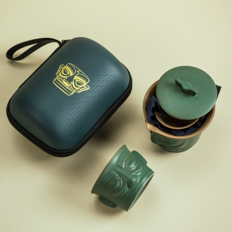 陶瓷三星堆一壺四杯家用功夫茶具套裝