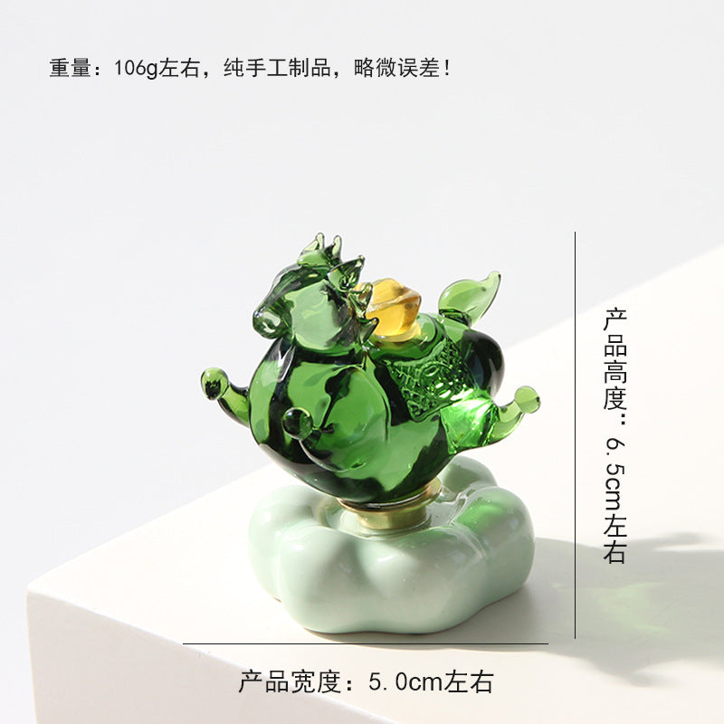 馬年吉祥琉璃旋轉馬公仔創意裝潢小禮品案頭擺件