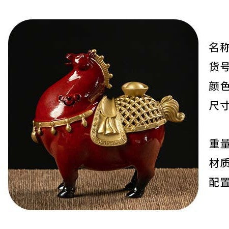 馬上有钱 创意盤香爐 家用室內茶道香熏爐擺件 香插盤托 檀香沉香熏香