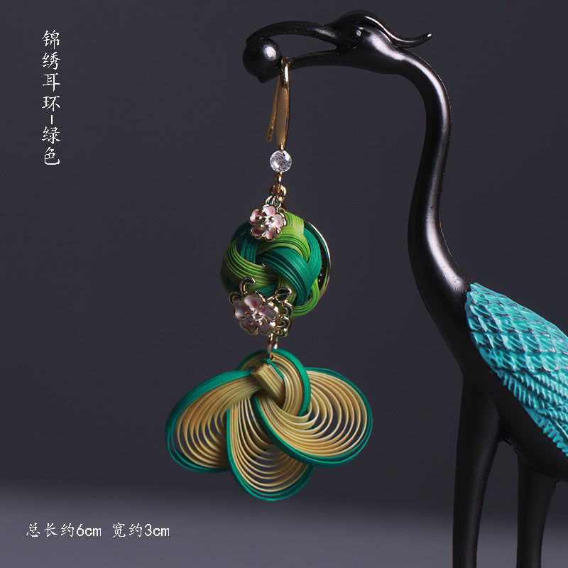 非遺手工竹編胸針耳環旗袍漢服發飾發夾竹製品竹首飾胸花