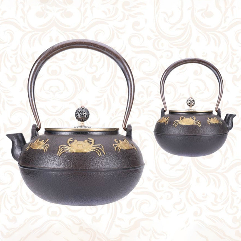 鐵壺圍爐煮茶的壺鑄鐵燒水壺銅提梁茶壺