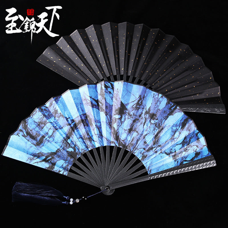 10寸鎂鋁合金摺扇中國風絹布功夫扇金屬非鈦合金防身扇
