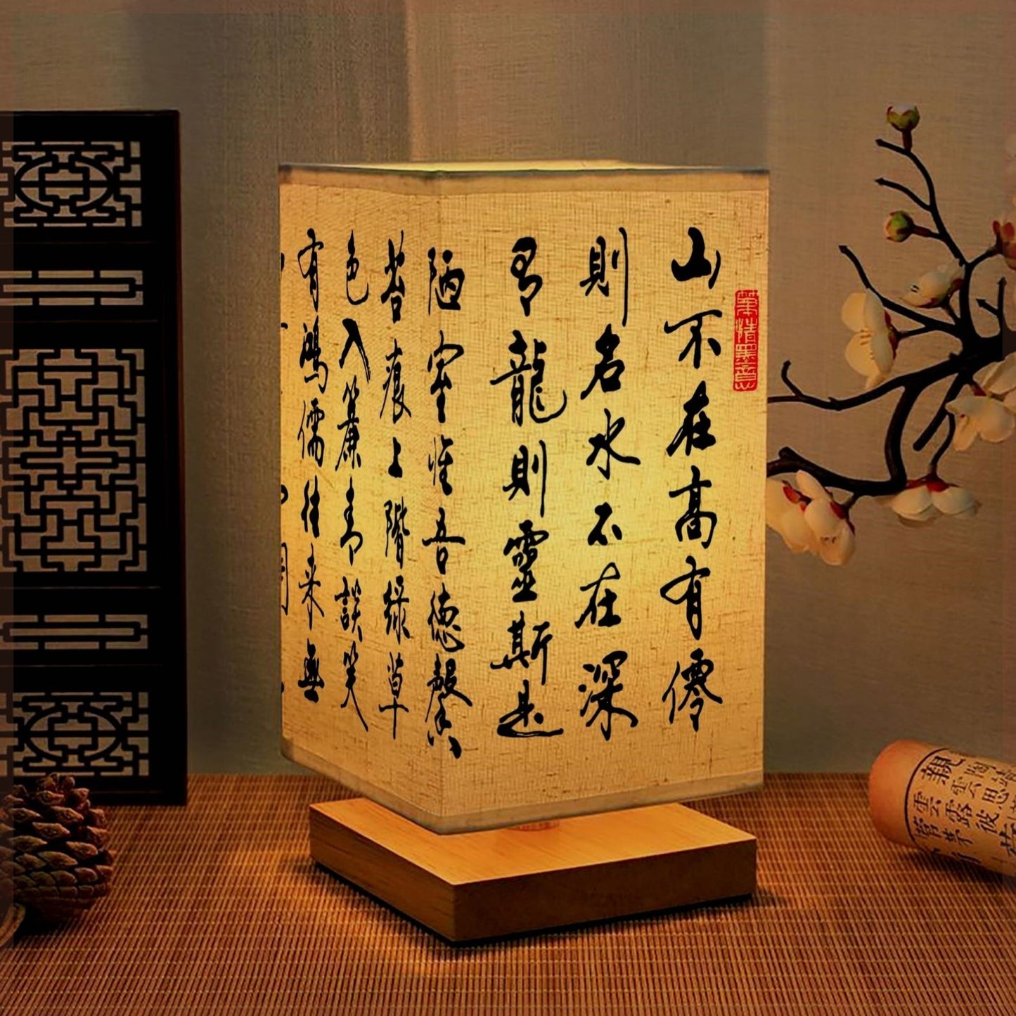 中式古風布置桌面國風禪意書法茶室復古燈