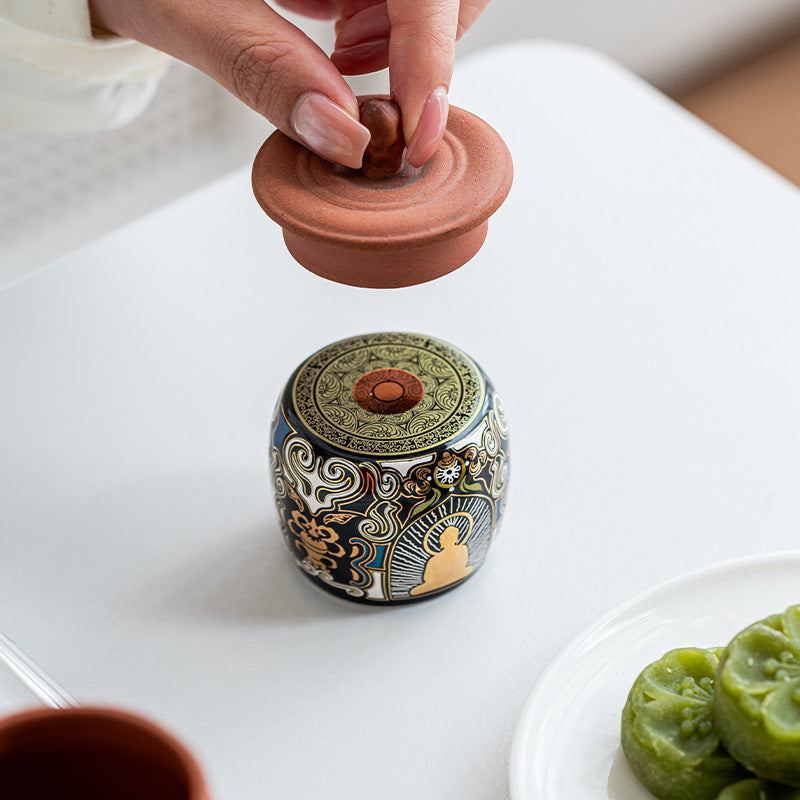 蓋置敦煌唐卡家用金銀復古中式茶寵小擺件紫砂壺蓋托架茶托