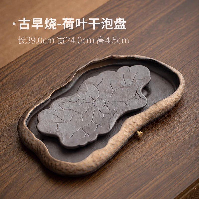 陶瓷茶盤新中式小型家用泡茶杯託盤辦公室排水輕奢高端功夫茶台盤