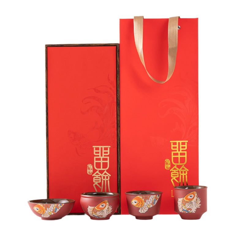 年年有餘茶具茶杯禮盒文創過年禮物國潮主人杯商務禮品伴手禮
