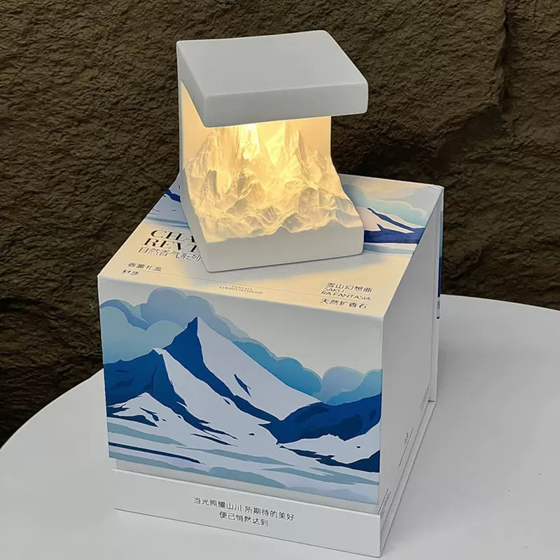 日照金山香薰擴香石擺件高級氛圍感夜燈生日禮物