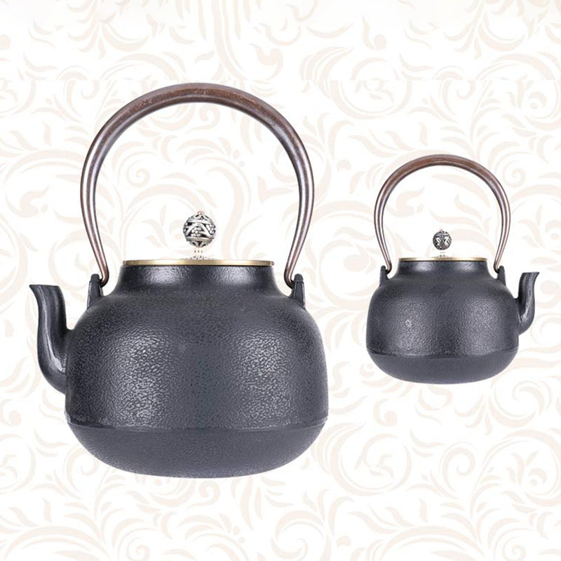 鐵壺圍爐煮茶的壺鑄鐵燒水壺銅提梁茶壺