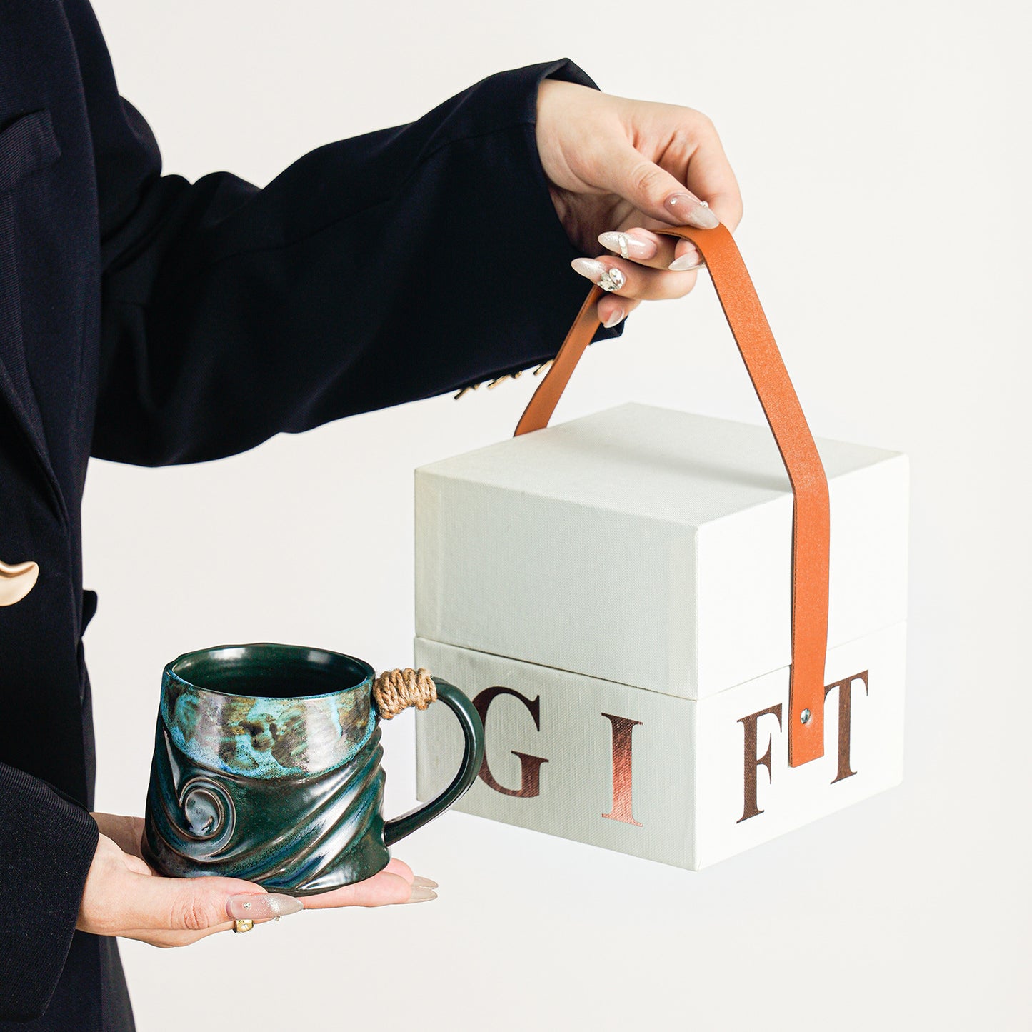 高級感馬克杯復古窯變陶瓷杯子伴手禮品高檔精致水杯禮盒套裝