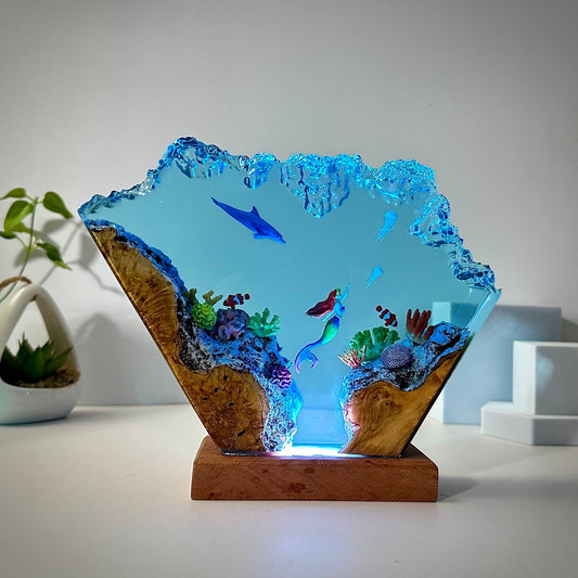 海豚和美人魚樹脂燈藝術裝潢燈