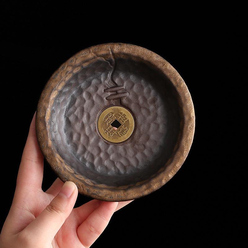 招財進寶建水陶瓷茶室大號茶渣缸乾泡台废水缸茶洗茶渣缸帶蓋過濾