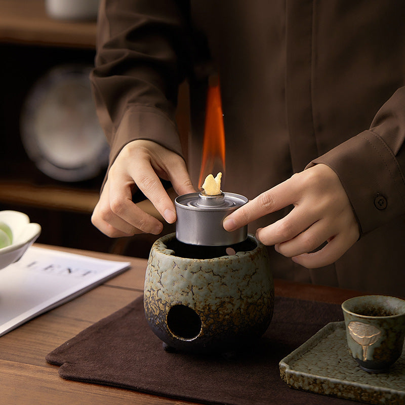 手工描金仿古茶杯窯變粗陶新中式蓮蓬浮雕品茗杯