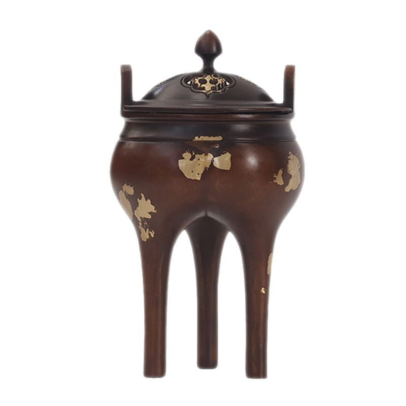 銅香爐家用熏香器仿古盤香爐灑金宣德爐宋式蘇工檀香香爐香薰擺件