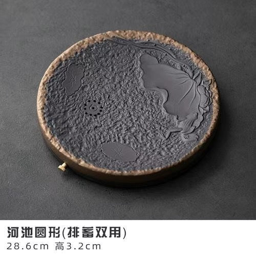 陶瓷茶盤新中式小型家用泡茶杯託盤辦公室排水輕奢高端功夫茶台盤