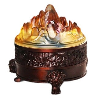 三足狻猊琉璃博山爐黃銅家用室內臥室盤香熏香器蘇工手染茶道