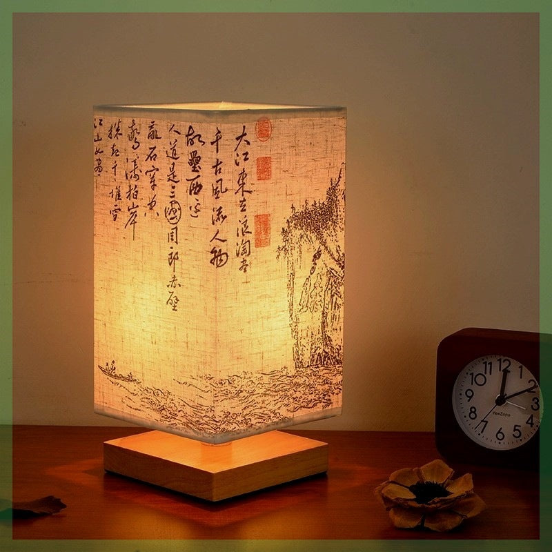 中式古風布置桌面國風禪意書法茶室復古燈