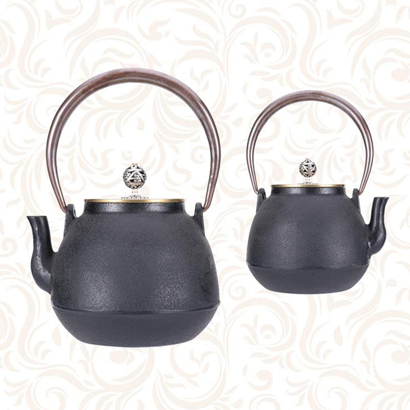 鐵壺圍爐煮茶的壺鑄鐵燒水壺銅提梁茶壺