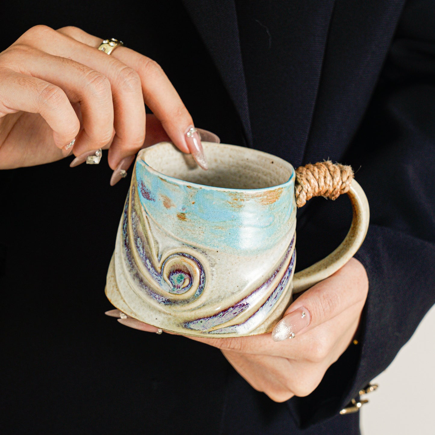 高級感馬克杯復古窯變陶瓷杯子伴手禮品高檔精致水杯禮盒套裝