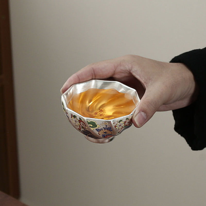 故宮文創高檔主人杯單杯鎏銀陶瓷茶杯