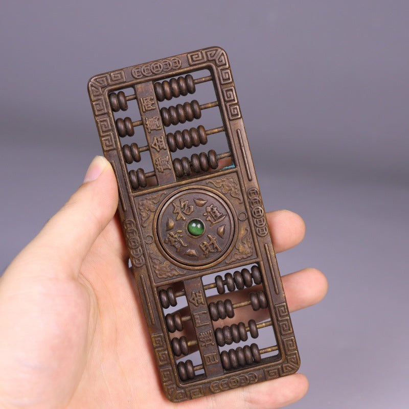 黃銅算盤一本萬利古玩銅器收藏仿古裝飾品銅算子開業送禮