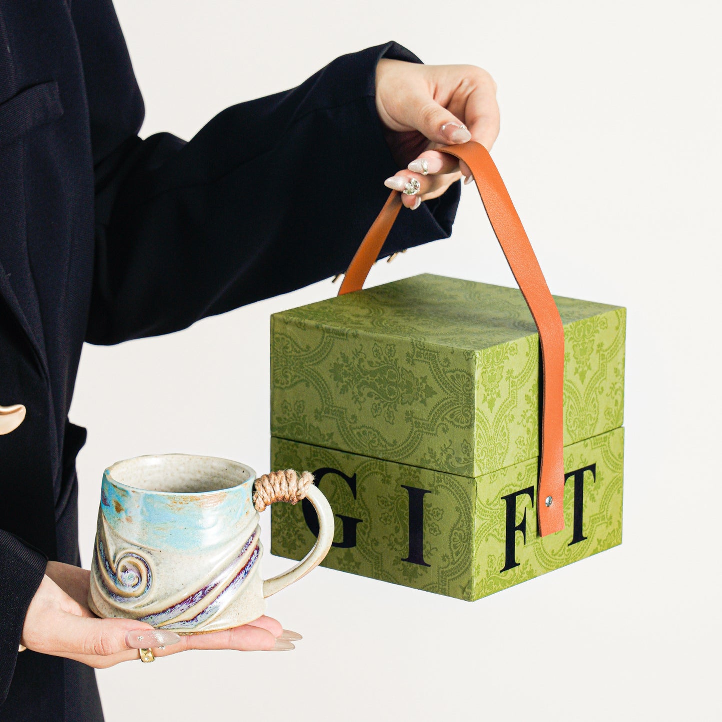 高級感馬克杯復古窯變陶瓷杯子伴手禮品高檔精致水杯禮盒套裝