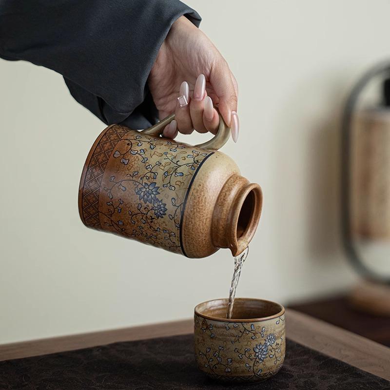 敦煌復古陶瓷泡茶壺一壺一杯便攜養身燜茶壺