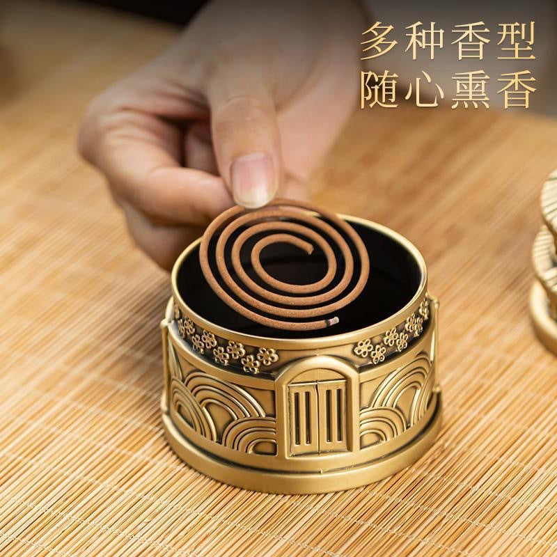 古樓香爐黃銅香爐家用室內香薰香爐茶道香爐薰爐