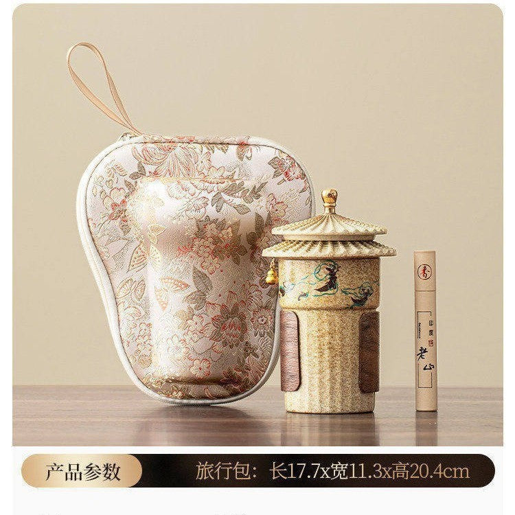 陶瓷马克杯 茶水分離 泡茶杯 帶蓋子 勞動室水杯
