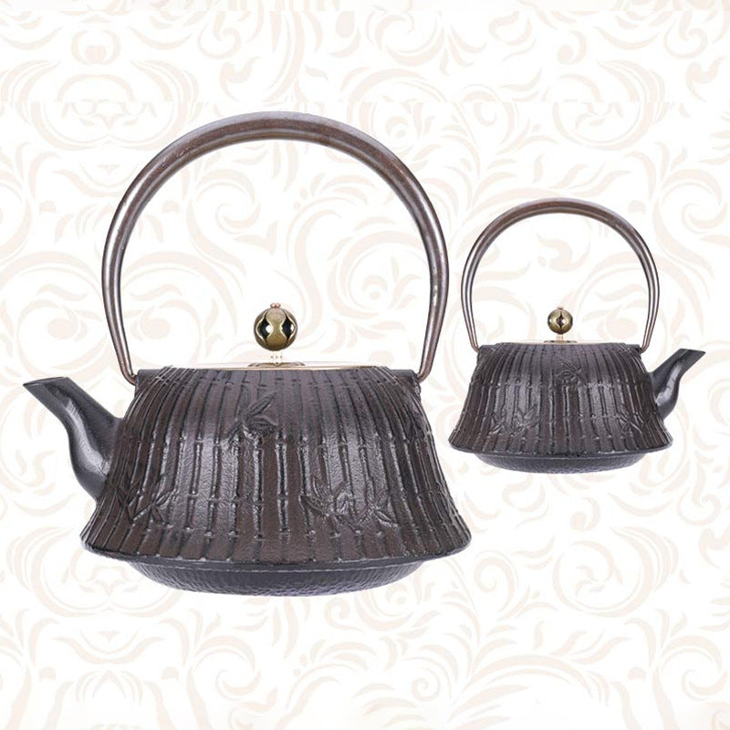 鐵壺圍爐煮茶的壺鑄鐵燒水壺銅提梁茶壺