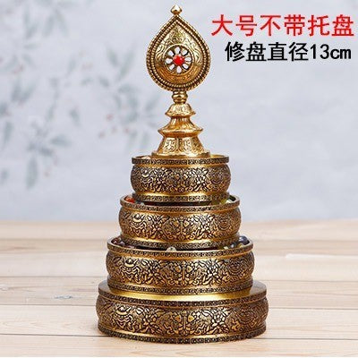 銅曼紮盤手工雕刻佛堂七寶曼紮盤