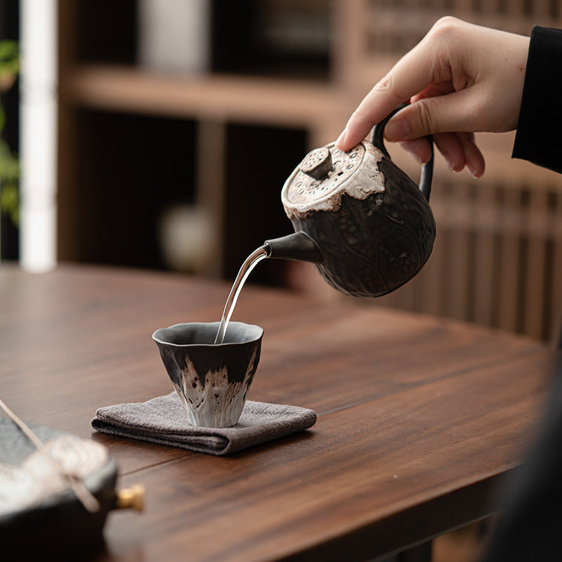 侘寂靜物蓮語粗陶功夫茶具套裝家用復古整套實用商務伴手禮