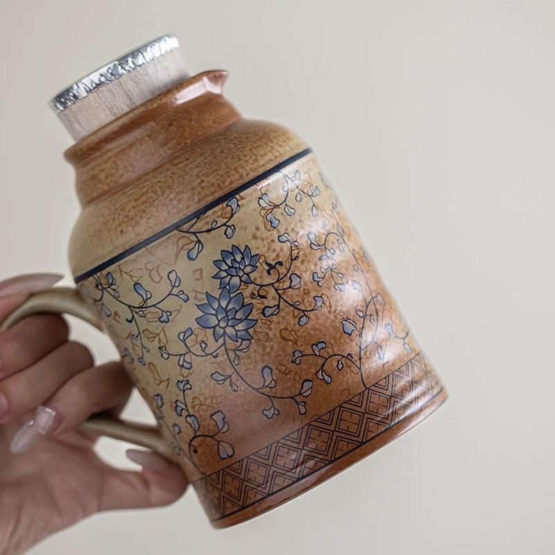 敦煌復古陶瓷泡茶壺一壺一杯便攜養身燜茶壺
