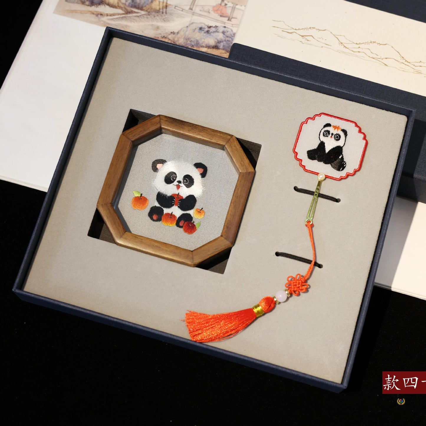 蘇繡手工雙面刺繡書簽胡桃木擺件中國風特色伴手禮