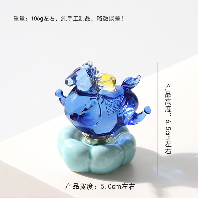 馬年吉祥琉璃旋轉馬公仔創意裝潢小禮品案頭擺件