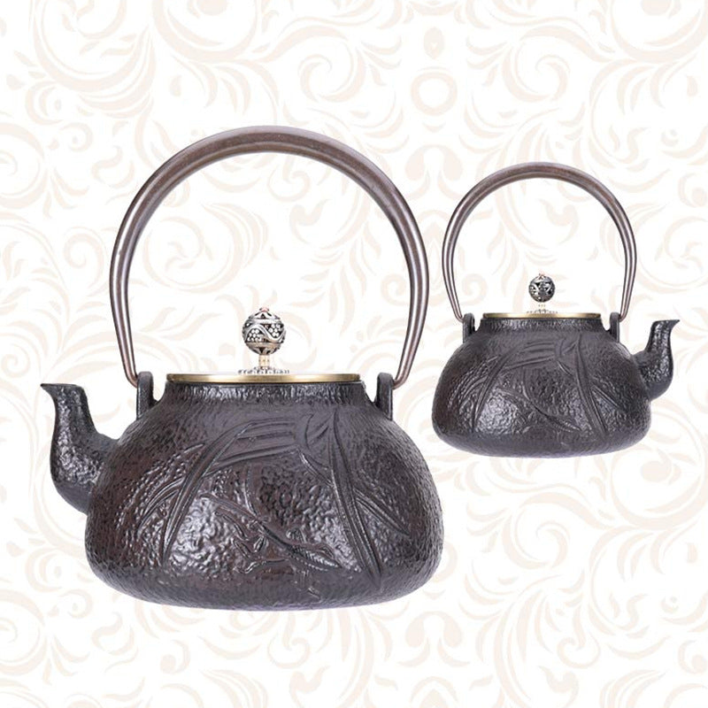 鐵壺圍爐煮茶的壺鑄鐵燒水壺銅提梁茶壺