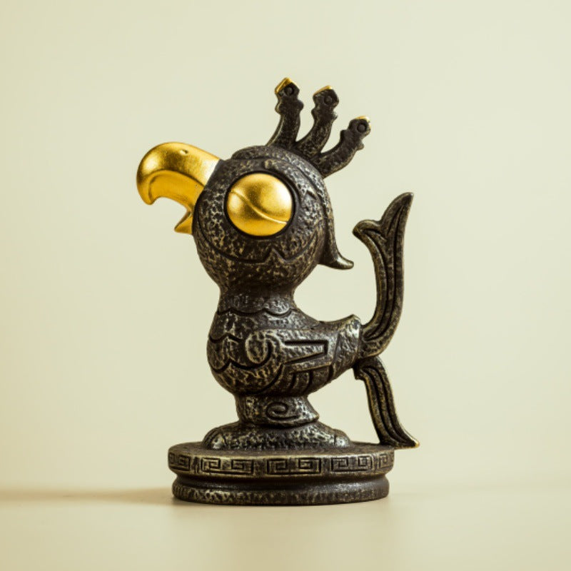 三星堆太陽神鳥擺件手辦模型創意裝飾品線香插香薰爐旅遊文創禮物