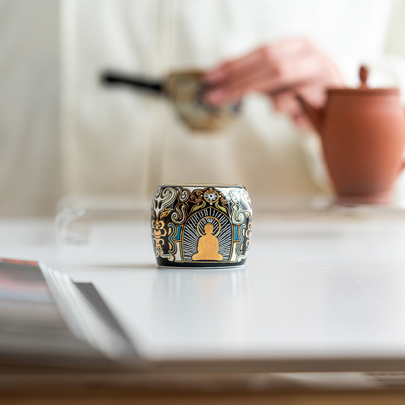 蓋置敦煌唐卡家用金銀復古中式茶寵小擺件紫砂壺蓋托架茶托